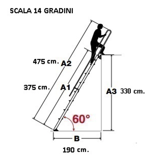 Vendita online Scala da appoggio 14 gradini S15/29